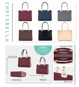 Bolso de Hombro de Lujo para Mujer de Calidad Excepcional con Dos Correas y Cierre de Cremallera, Material PU, Decoración con Logotipo - Product Image 6