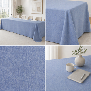 Linen Look Rectangular <b>Table</b> <b>Cloth</b> Matte Woven Texture Reusable For Catering Banquet Wholesale - Product Image 1