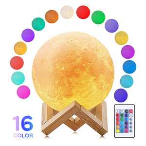 New Product 15CM Touch <strong>Wireless</strong> Speaker Moon <strong>Lamp</strong> with Colorful Light 3D Print Night Light - Product Image 3