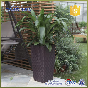 Home Square Creative Macetas Pots de fleurs en plastique modernes en rotin blanc bon marché <span class=keywords><strong>pour</strong></span> <span class=keywords><strong>balcon</strong></span> de jardin intérieur et extérieur - Product Image 6