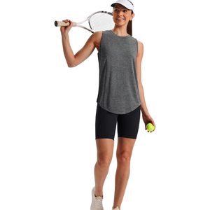 Camiseta sin mangas para mujer, holgada, deportiva, para entrenamiento, color gris, talla S, transpirable, de punto, ropa deportiva - Product Image 3