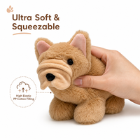 Jouets en peluche lestés, animaux super doux brodés unisexe en 100 % polyester, anti-stress pour fête d'anniversaire