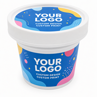 Pot en plastique avec couvercle à vis pour yaourt, gelée, crème glacée, collations, bonbons, contenants de 100 ml, 3,5 g, 7 g, motif floral