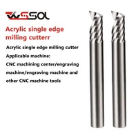 Fraise à queue monobloc en carbure monobloc pour CNC, HRC60, hélice 35° pour acrylique et PVC, jeu de fraises à grande vitesse nano-revêtu