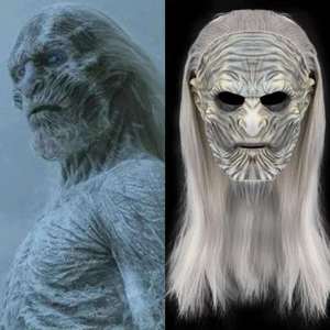 Accessoire Cosplay <span class=keywords><strong>Halloween</strong></span> pour Game of Thrones White Walker Night King Mask Couvre-chef en latex pour maison hantée <span class=keywords><strong>Masque</strong></span> facial blanc - Product Image 2
