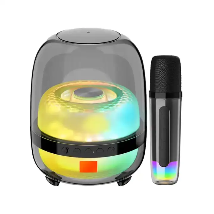 Voorraad Draadloze Mini Karaoke Microfoon Draagbare Home Bt Blue Tooth Party Rgb Mic Speaker Soundbox