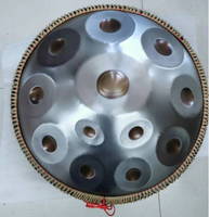 22Inch Stainless Steel 440/432HZ Hand Drum 14 Note Golden Eyes D Kurd Handpan Drum