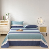 Drap plat en coton brut, tissu grossier, 400 fils, écologique, lavable, anti-boulochage, pour hôpitaux et hôtels, drap de lit imprimé