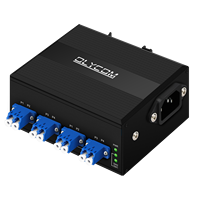 Modul Saklar Bypass Optik Olycom 4 Port Singlemode Konektor LC Input Ganda AC/DC