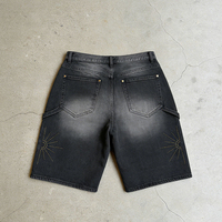 Shorts en jean streetwear personnalisés OEM ODM avec logo pour hommes, fabriqués en usine, shorts tendance en jean délavé à l'acide avec strass pour hommes