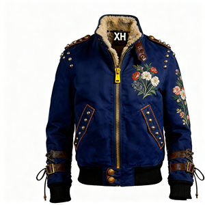 Vente en gros directe d'usine 2026 OEM Veste bomber en denim réversible personnalisée pour homme, doublée en polaire, imperméable, streetwear d'hiver - Product Image 1