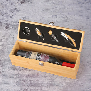 Wooden Bottle Opener <b>Storage</b> <b>Box</b> With Lock Solid Wood Bar <b>Tools</b> Set For Wine Glass And Opener Holder - Product Image 4