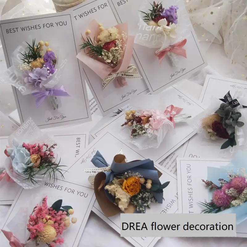 DREA Mother's Day Gift Box Mini Bouquet Of dried flowers greeting card valentine's day dry flowers for gift packing
