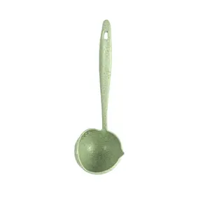 Eco-friendly Wheat Straw Soup Ladle With Filter Strainer Long Handle