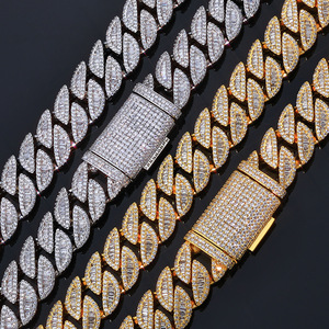 Collar Cubano de Plata de Ley 925 con Baño de Oro Vermeil de 18K y Moissanita VVS, Estilo Hip Hop Urbano, Pasa la Prueba del Diamante, para Hombre - Product Image 5