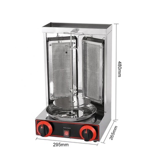 Máquina de <span class=keywords><strong>Shawarma</strong></span> de Gas comercial, 2 quemadores, a la venta, máquina de Sharwama rotativa de pollo para uso doméstico, Mini máquina de Kebab Doner - Product Image 3