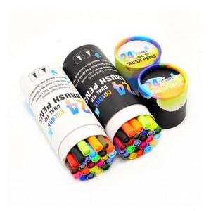 High Quality 24-Color Dual Tip Art Marker Set Soft Tip Fineliner & Double Head Watercolor <b>Brush</b> for Drawing - Product Image 6