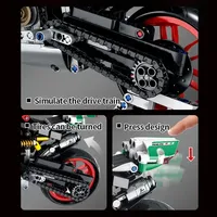 Nouvelle Arrivée Voiture De Course Kit Simulation Ducati V4S Moto Autocycle Modèle Blocs De Construction Briques Jouets