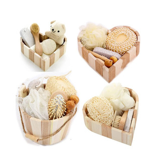 Noël nouvel an anniversaire saint valentin fête des mères en bois naturel seau emballé Spa corps peau nettoyage Spa bain cadeaux ensemble - Product Image 3