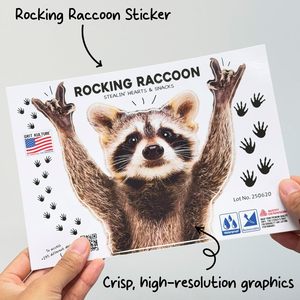 GRITKULTURE <span class=keywords><strong>Autocollant</strong></span> amovible en vinyle de 7 pouces, motif raton laveur en train de basculer, drôle, mignon, pour pare-chocs, <span class=keywords><strong>voiture</strong></span>, camion, ordinateur portable, mur, fenêtre -Zero - Product Image 4