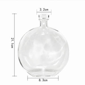 Vente en gros <span class=keywords><strong>petite</strong></span> bouche ronde plate forme liqueur Rhum Tequila Rakija Mezcal Vodka Gin récipient pour boisson alcoolisée <span class=keywords><strong>bouteille</strong></span> en verre - Product Image 2