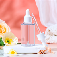 Flacon compte-gouttes en verre personnalisé, bouchons de pipette blancs opaques, huile essentielle, sérum facial, contenants cosmétiques vides