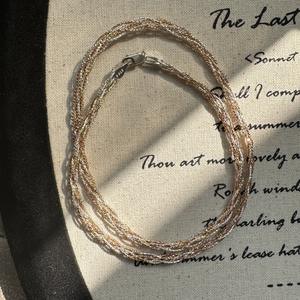 Collar Wenchi S925, Diseño Italiano, Tejido Multicapa, Cadena para Clavícula, Estilo Simple y Lujoso, Contraste de Colores Finos - Product Image 4