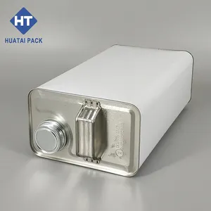 4L F-style Square Metal Tin Container Can With Screw Lids For Glue/Engine Oil/Solvent/Paint Packaging