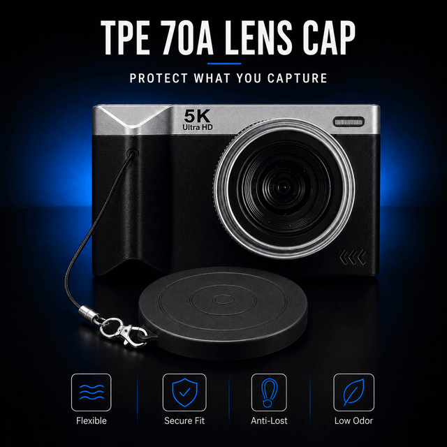 Anti-Lost Camera Lens Cover Premium TPE Precision Fit Cap Impact Cushion Everyday Camera Care Accessory Low Odor Dry Touch