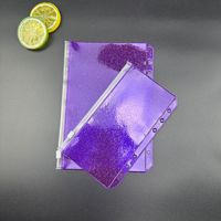 Pochettes de classeur A5 A6 A7 à 6 trous, enveloppes budgétaires sans fermeture éclair, organiseur de documents, pochettes de classeur à ouverture latérale en PVC pailleté