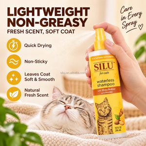 SILU Waterless Cat <strong>Shampoo</strong> Spray No Rinse Pet Grooming Cleaner with Shea Butter Honey Gentle Deodorizing Cat <strong>Shampoo</strong> OEM - Product Image 6