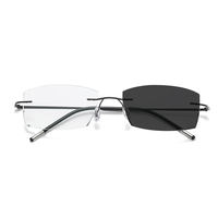 Lunettes de lecture photochromiques progressives sans monture en métal, fines et légères, pour la vente en gros