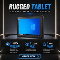 Tableta Robusta de 10.1 Pulgadas con Windows 10, Tableta Industrial IP67 con RJ45, HDMI, NFC, UHF, RFID para Servicios de Fabricación Electrónica