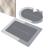 Tapis de bain en caoutchouc ovale moderne à séchage rapide |   Tapis gaufré antidérapant et rembourré |   Lavable en machine, résistant à l'eau de Javel, nettoyage facile, maison, hôtel