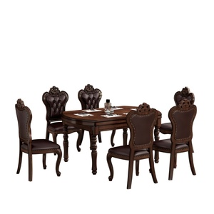 <span class=keywords><strong>Table</strong></span> à manger extensible en acajou de style américain, convertible ovale et ronde, en bois, pour la maison, la villa, l'appartement, la salle à manger - Product Image 1