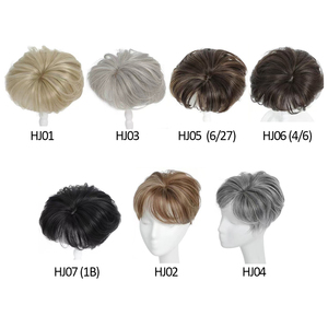 Gran oferta Clip sintético en extensiones de cabello Topper Hair Pieces <span class=keywords><strong>Rubio</strong></span> corto Pixie Cut Hair Topper Bangs para mujeres - Product Image 4