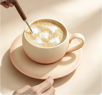 Ensemble de tasses à café en céramique mate de 300 ml et plateau, tasse à expresso en céramique pour restaurant, mug à lait pour le petit-déjeuner avec poignée, tasse à cappuccino