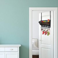 Toxiya — porte-manteau, panier en maille pour fil, 12 crochets, cintre de porte et organisateur mural pour salle de bains et chambre à coucher