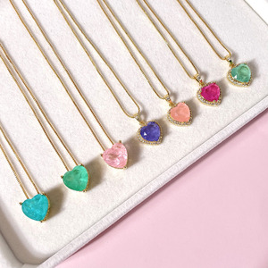 Foxi jewelry-collar con colgante de corazón de fusao, piedra de fusión semijoias - Product Image 4