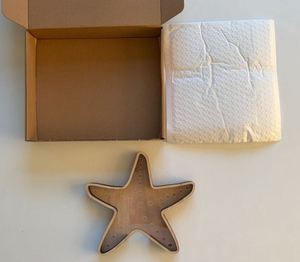 Boîte de présentation créative en bois en forme d'étoile de mer, pot de rangement pour coquillages et petits trésors, organisateur de collection avec couvercle transparent - Product Image 4