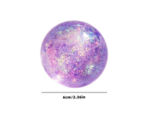 Balle souple et extensible en TPR, transparente et colorée, avec paillettes, jouet sensoriel anti-stress, cadeau