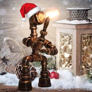 Lampe de bureau rétro industrielle <span class=keywords><strong>steampunk</strong></span> en fer antique, robot Ultraman, lampe de table en métal pour la décoration de la pièce - Product Image 3