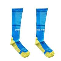 Chaussettes de sport personnalisées de haute qualité, respirantes, bleues, 15-20mmhg 20-30mmhg avec logo pour la course à pied