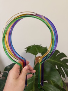 Treillis en acrylique de qualité supérieure pour plantes, forme circulaire de 9 pouces, couleurs vert, violet, jaune, rouge, bleu, transparent, diamètre - Product Image 3
