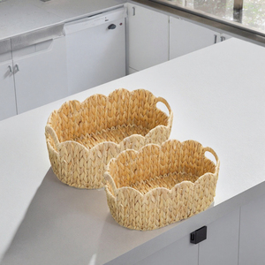 Panier de rangement multifonction et plateau à fruits de bureau en herbe de gourde tressée, fait main et écologique - Product Image 3