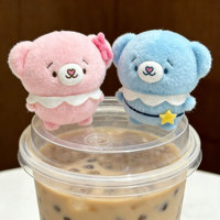 Porte-clés en peluche magnétique personnalisé pour la Saint-Valentin, ours Kawaii rose et bleu, pendentif en peluche pour couple, taille 10 cm, animaux en peluche