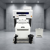 Machine d'impression DTF Lancelot 30 cm à double tête I1600, système d'encre blanche haute vitesse avec secoueur de poudre automatique pour les startups