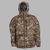 Veste d'hiver pour homme en tricot de polyester enduit, camouflage, duvet de canard blanc, coupe-vent, thermique, fermeture éclair, pour la chasse en plein air