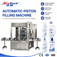 Machine de remplissage automatique à 6 têtes servo-piston 1000-5000 ml pour shampoing, lotion, détergent, liquide visqueux