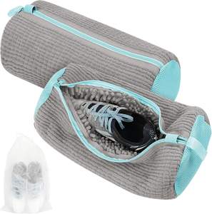 Bolsa para Lavar Zapatos, Saco para Limpiar Tenis en Lavadora, Bolsa de Lavandería Reutilizable con Forro de Chenille para Zapatillas - Product Image 1